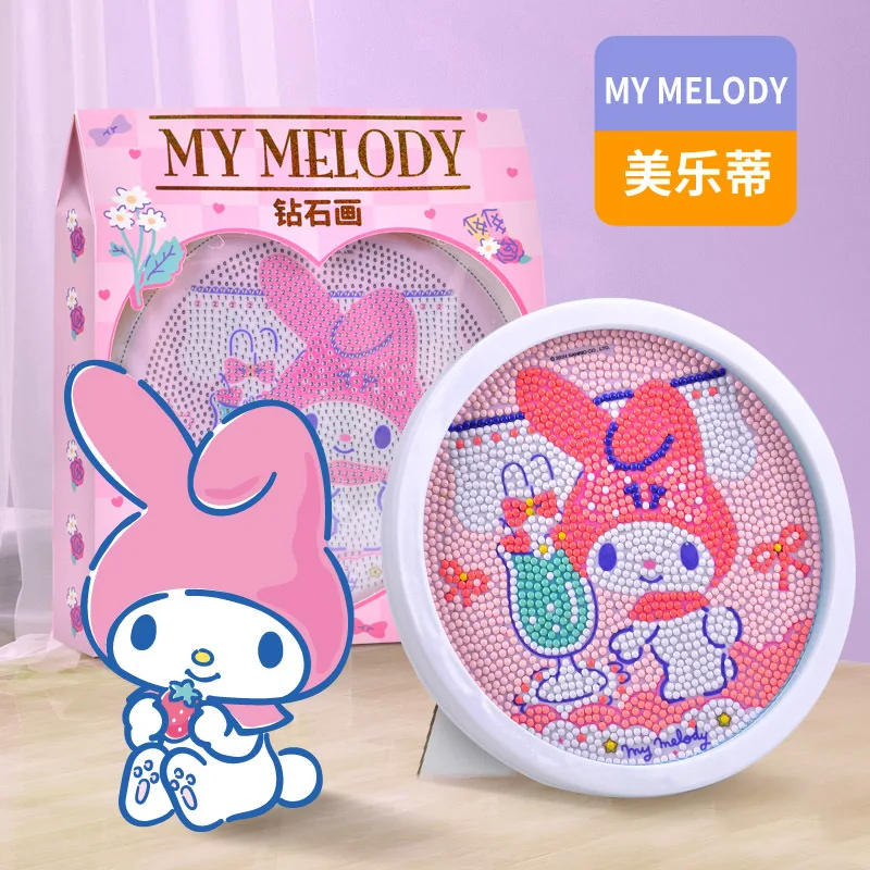 Hello Kitty Sanrio kids toys Diamond Painting Toy Frame DIY Toy Small Disc Kuromi Sticker Cinnamoroll games for kids kids toys 6