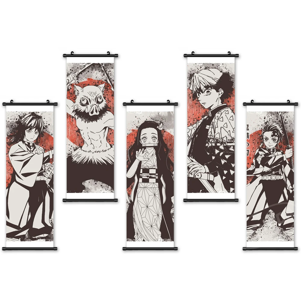 

Wall Art Home Decor Hd Print Anime Character Scrolls Picture Posters Canvas Hanging Painting For Bedroom Demon Slayer Artwork