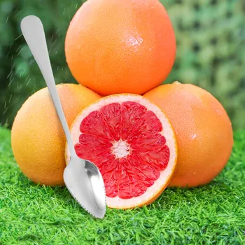 1 Set Stainless Steel Fruit Knife Spoon Set Serrated Edge Thick Handle Kitchen Tools for Cutting Grapefruit Citrus 1