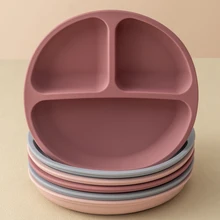 1PCS 아기 빨판 실리콘 식사 접시 BPA 무료 어린이 요리 흡입 유아 훈련 식기 어린이 먹이 그릇 아기 물건