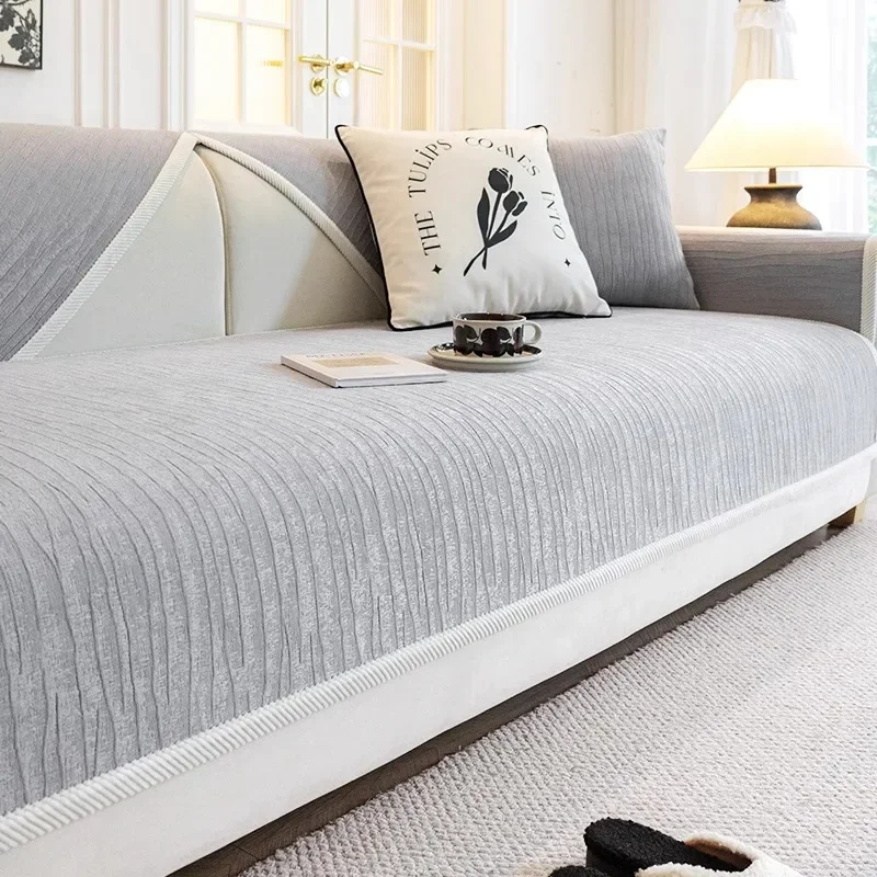 All Seasons Universal 2024 New Entry Luxury Non-Slip High-Level Leather Sofa Cover Cover Cloth Sofa Cushion 2
