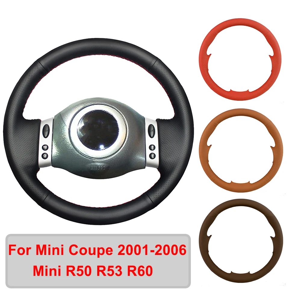 Hand-stitched-Artificial-Leather-Car-Steering-Wheel-Cover-For-Mini ...
