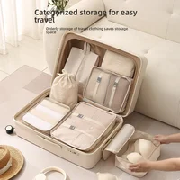 Travel organizer bag divided bag multifunctional clothes suitcase organizer bag seven pieces set of compressible storage bag 1