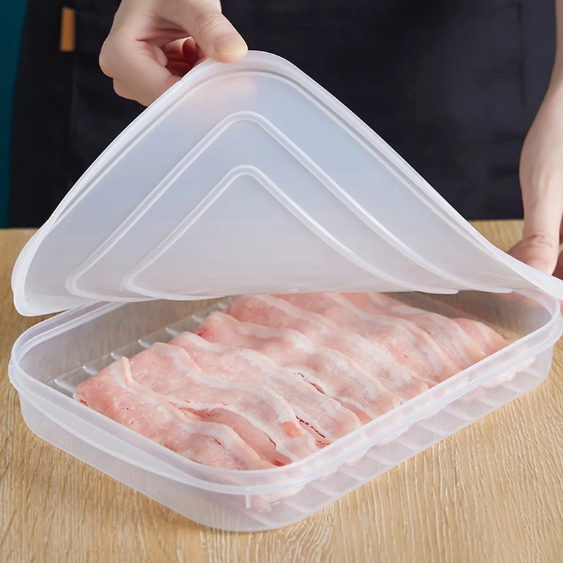 

Контейнер для хранения фруктов и продуктов, портативный контейнер для холодильника, органайзер для морозильной камеры, чистая коробка для мяса, лука, имбиря