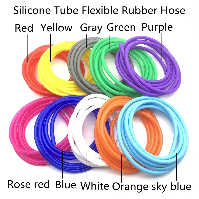 ID 5/6/8/10mm Food Grade Non-Toxic Safe Colorful silicone tube Tubing Hose Pipe Ideal For Drink Food Labs Craft Brewing Projects