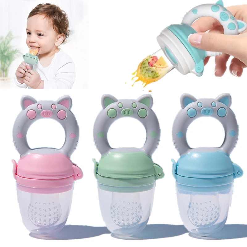 

Baby Food Feeding Spoon Juice Extractor Pacifier cup Molars Baby feeding bottle Silicone Gum Fruit Vegetable Bite Eat Auxiliary