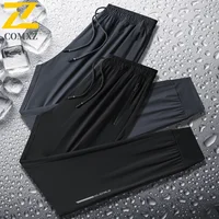 Summer Ice Silk Pants Men's Casual All-match Cool Quick-drying Sports Pants Jogger Male Outdoor Jogging Fitness Elastic Trousers 1
