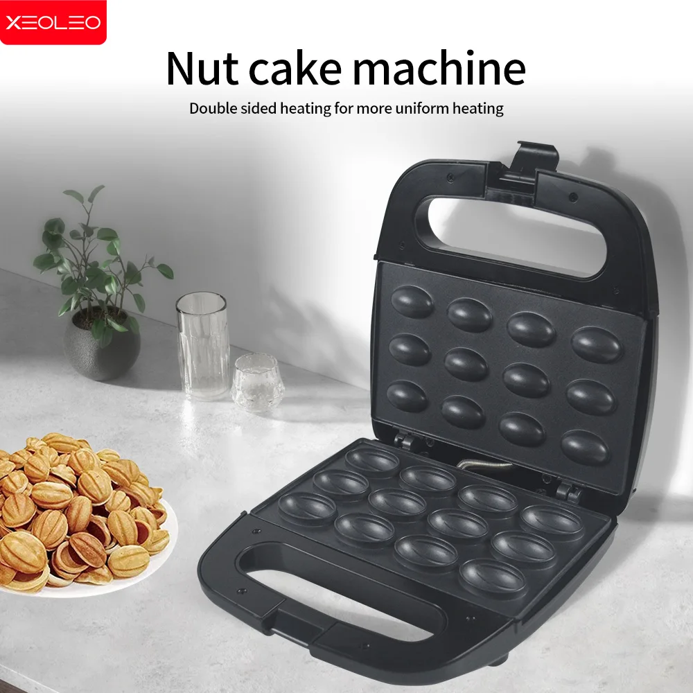 Waffle Maker XEOLEO Electric Walnut Pastry Automatic Nut Waffle Bread Maker Sandwich Donut Mini Baking Breakfast Machine Kitchen Oven Home