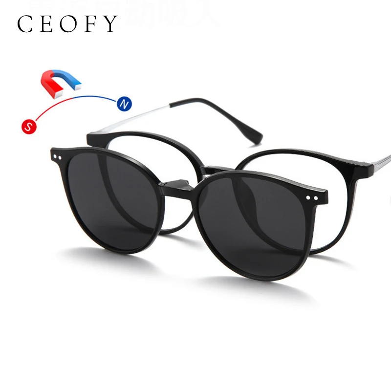 

Женские очки для близорукости Ceofy, винтажные поляризационные солнцезащитные очки из TR90, оптические очки по рецепту