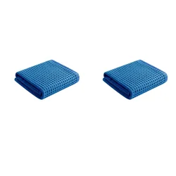Premium Microfiber Waffle Weave Cleaning Towel (Blue 2PCS)