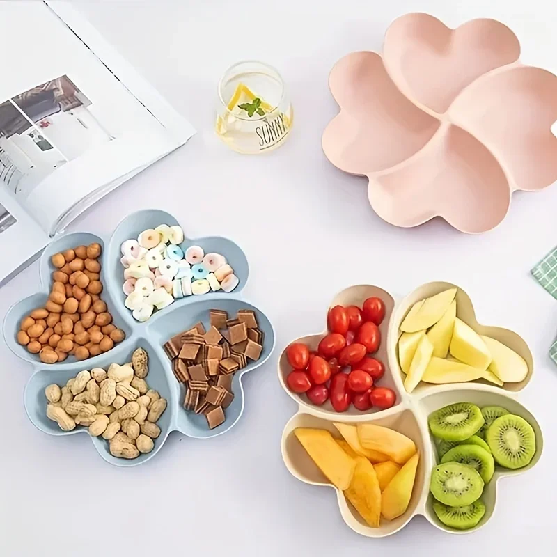 Creative Heart-shaped Storage Box Heart-shaped Partition Dried Fruit Snack Tray Bar Table Decoration Dessert Plate Holiday Decor