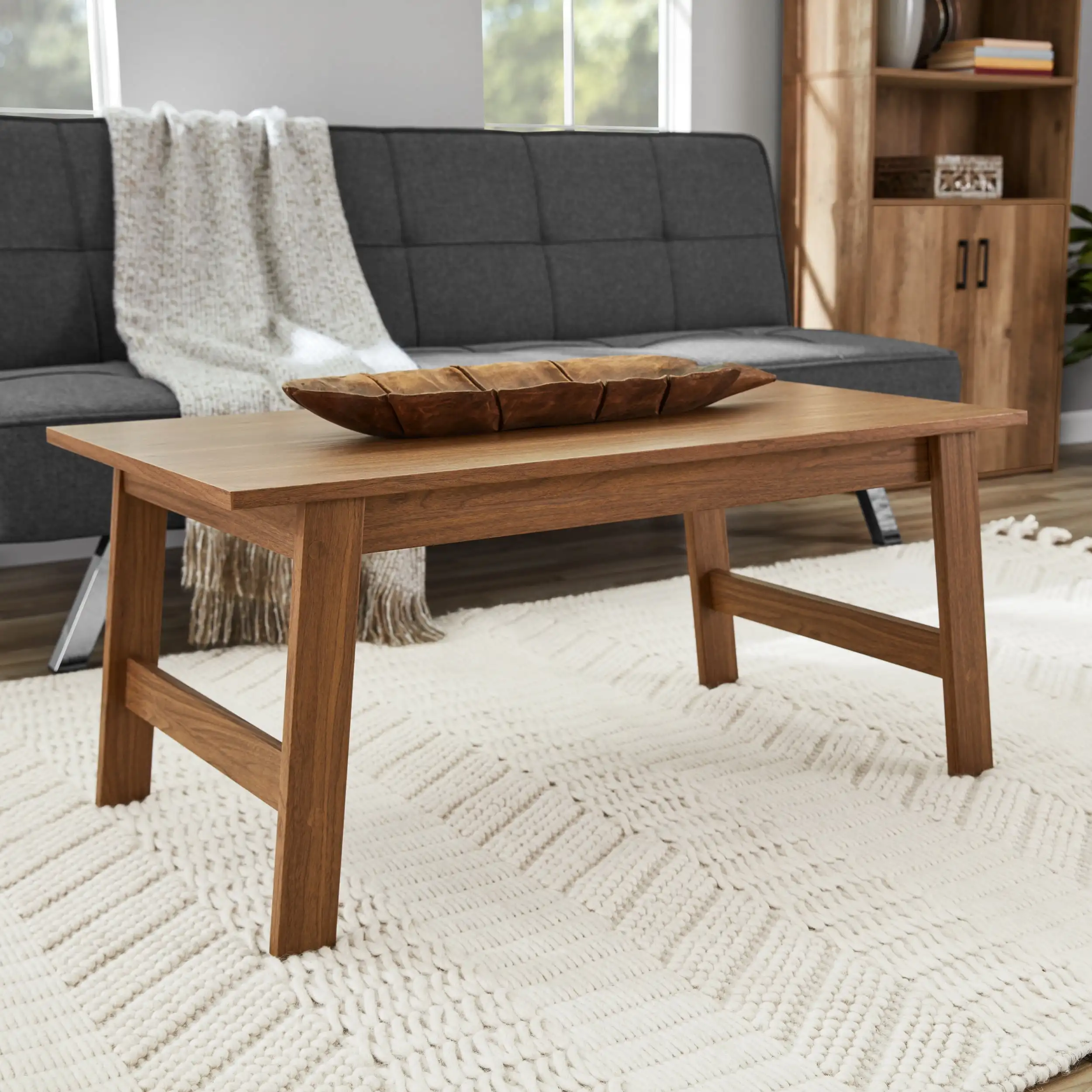 

Mainstays Wood Rectangle Coffee Table, Walnut Finish living room furniture