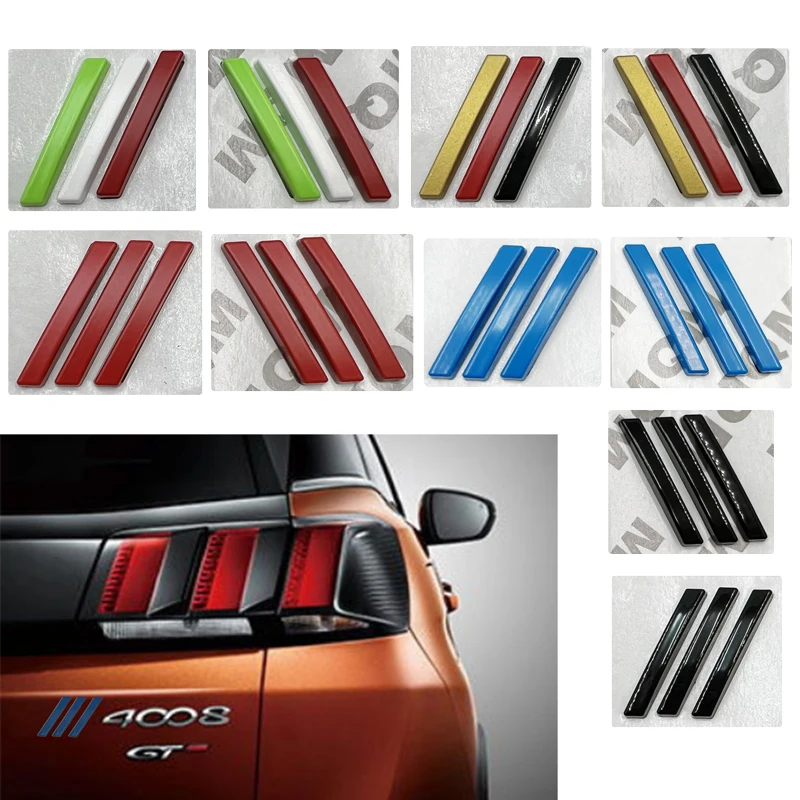 Per Peugeot 206 207 308 408 508 3008 4008 5008 3D Strisce Decorative In Metallo Sticker Car Trunk Body Badge Emblem Decalcomanie