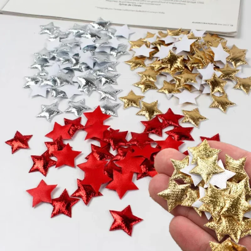 100 Stück goldene Sterne für Weihnachtsfeier, Dekoration, Schaumstoff, Sterne, DIY, Sammelalbum, Karten, Ornamente, Verzierungen, Zubehör