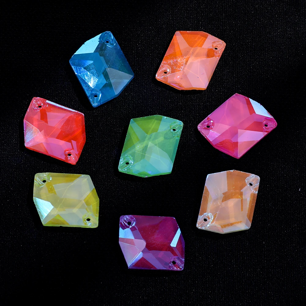VC Neon Fluorescent Cosmic Sew on Rhinestone Cosmic AB Sewing Diamond Glass Diamond Flatback DIY Accessories Wedding