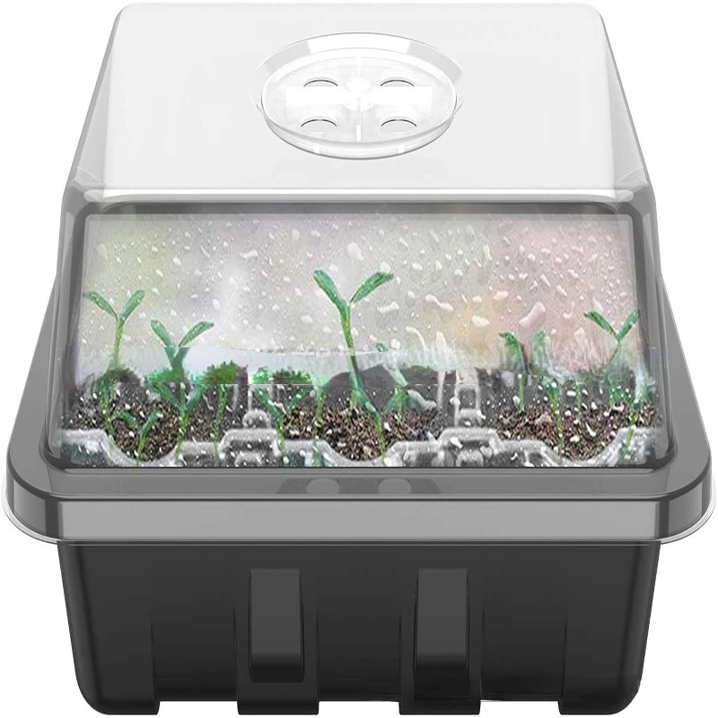 Mini Greenhouse Seedling Starter Trays Humidity Vented Domes for Vegetables Widely Use PP 19 X14 X 11cm Plant Nursery Pot 