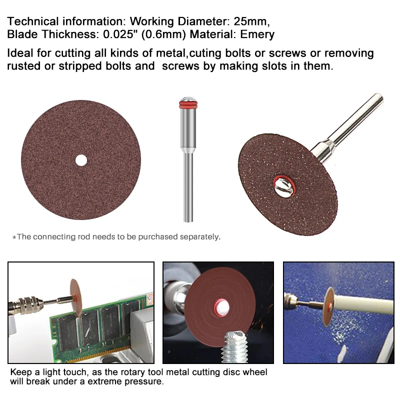 XLilResin-Disque à tronçonner en métal pour Dremel, accessoires d'outils éloignés, lame de scie circulaire, 25mm, 150 pièces