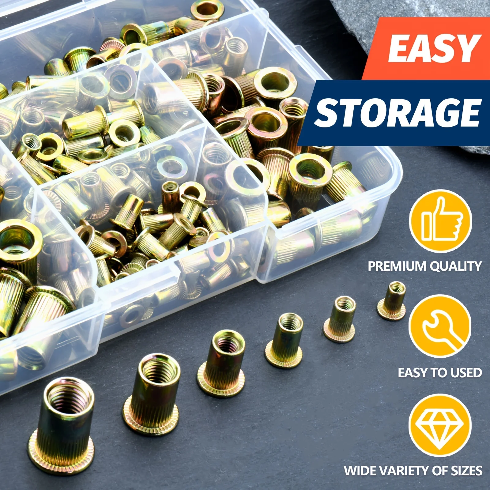 Threaded Inserts 200Pcs Metric Rivet Nut Assortment - M3 M4 M5 M6 M8 ...