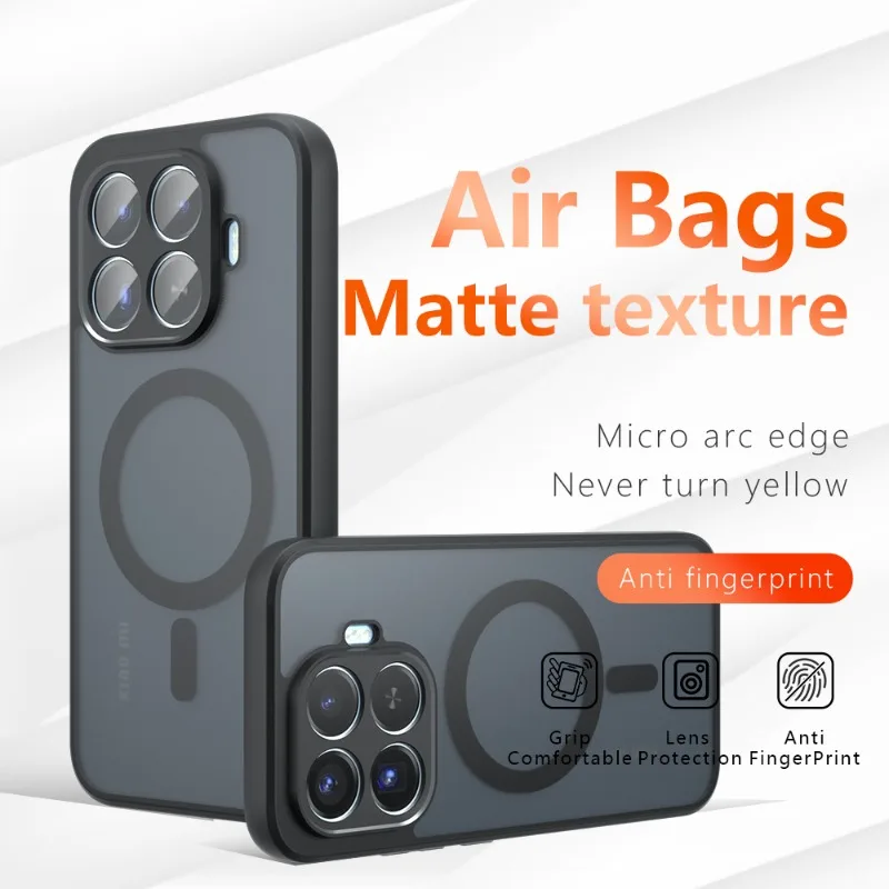 MagSafe Acrylic Shockproof Case - Transparent Matte Cover with Magnetic Wireless Charging Capability
