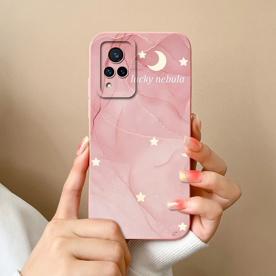 Beautiful Color Floral Pattern Liquid Silicone Phone Case with Lens Protection