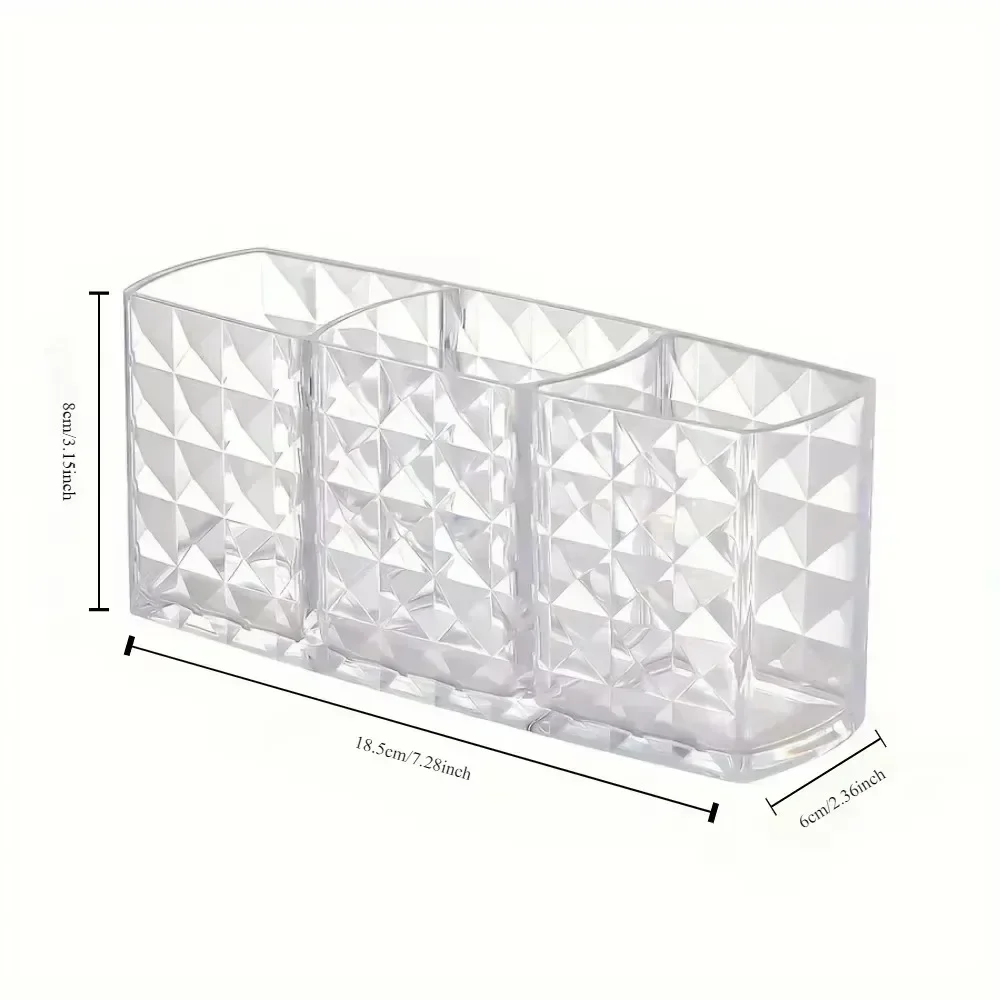 Clear Acrylic Makeup Brush Holder Desk Cosmetic Organiser Lipstick Storage LipstickStorage Holder Stand Diamond Makeup tools 6
