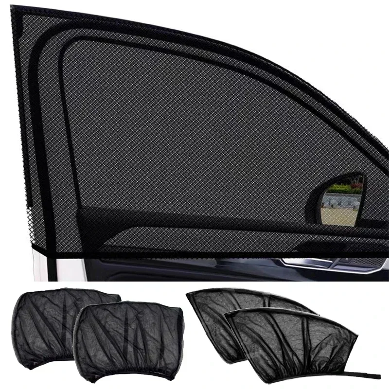 2pcs Car Side Window Sun Shade Styling Accessories Auto UV Protect Curtain Side Window Sunshade Mesh Sun Visor Protection Window Films