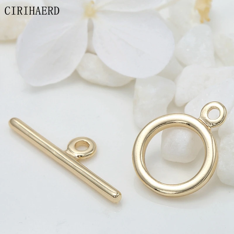 

14k Real Gold Plated Brass OT Clasps For Jewelry Necklace Bracelet Connectors DIY Jewelry Making Accessories Toggle Clasp