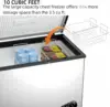 10 Cu Ft Deep Freezer - Large Chest Freezer with Removable Basket and Adjustable Thermostat - Freestanding Top Open Door Compact 3