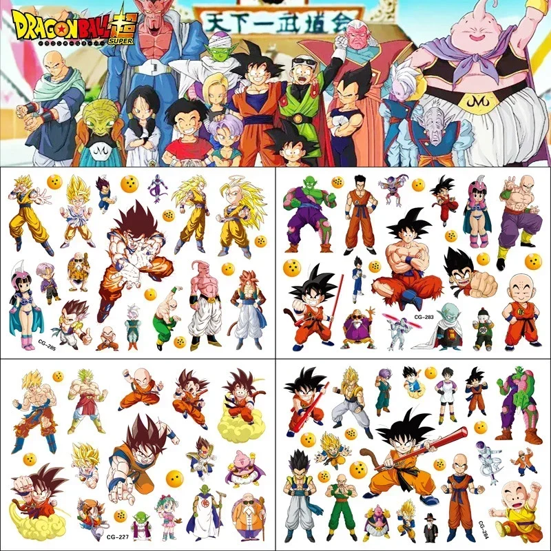 

Anime Dragon Ball Z Tattoo Sticker Children Toy Temporary Tattoo Waterproof Birthday Party Sticker Boys Cool Decor Gifts Cosplay