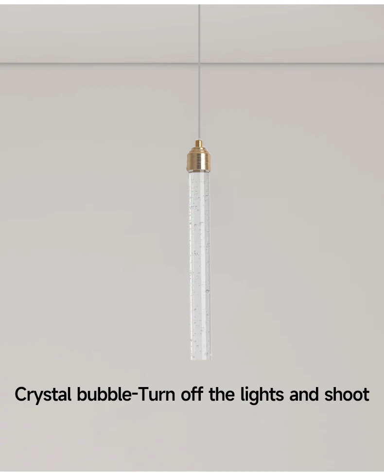 Luxury Crystal Pendant Light - Modern Gold Hanging Lamp for Living Room Bedroom Dining Room Decor