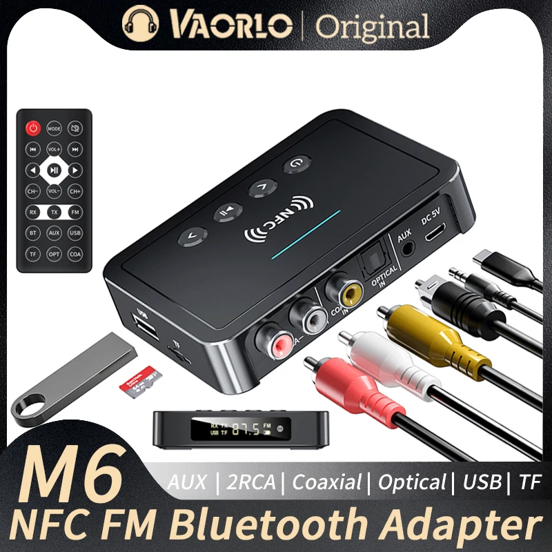 NFC Bluetooth 5.0 Audio Adapter 3.5MM AUX RCA SPDIF Wireless FM