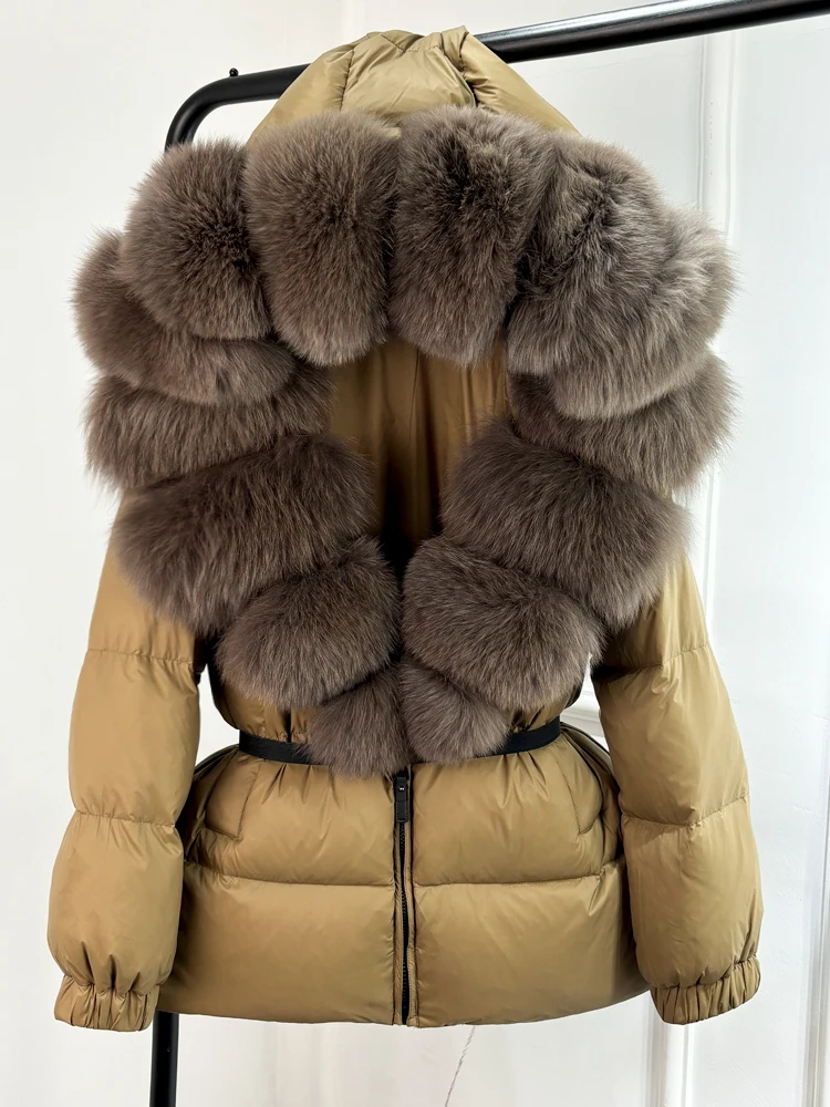 2024 New Fashion Winter Puffer Down Jacket Women Real Fox Fur Hooded Thick Warm 90% White Duck Down Coat Female Waterproof Parka 5
