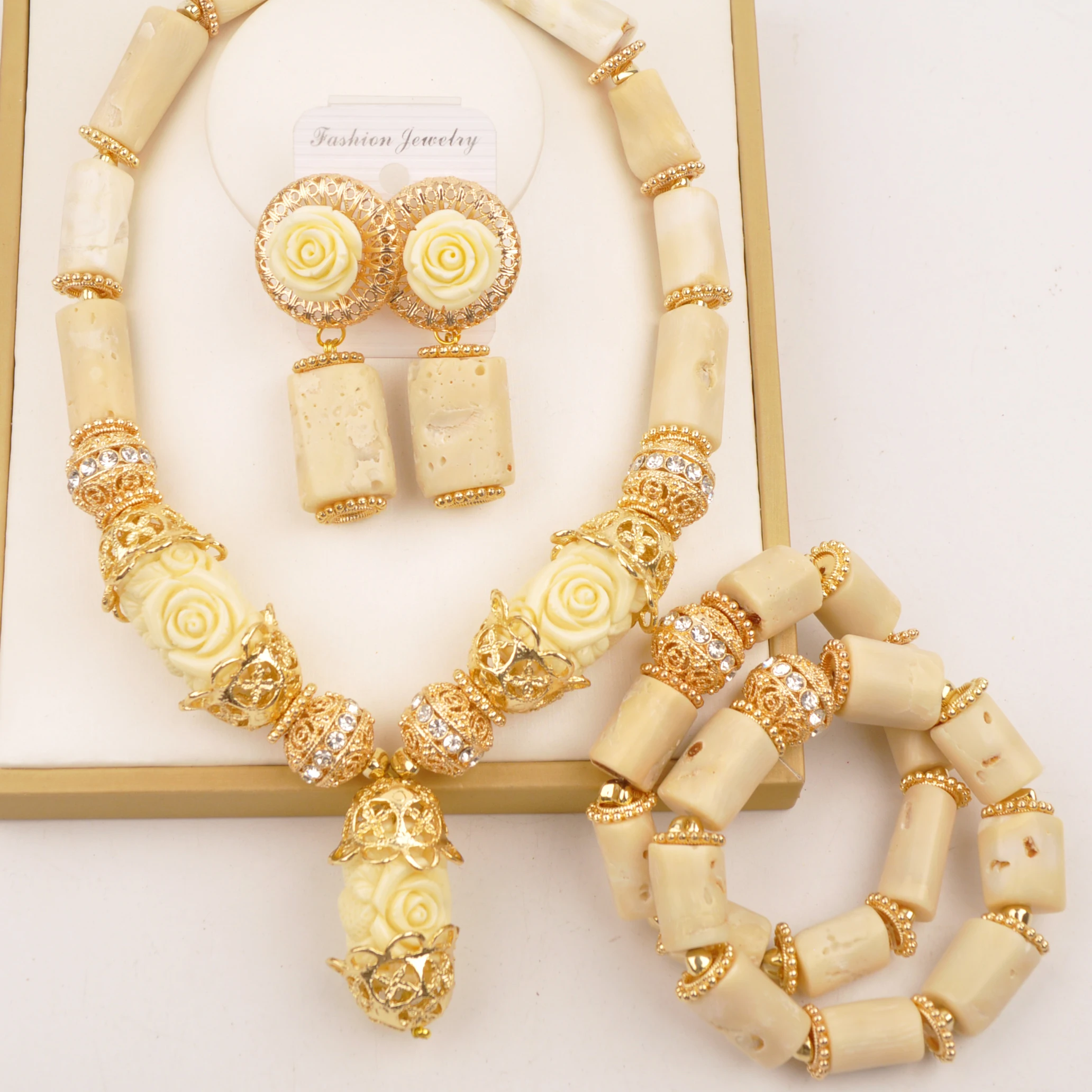 african-wedding-beads-real-white-coral-jewelry-set