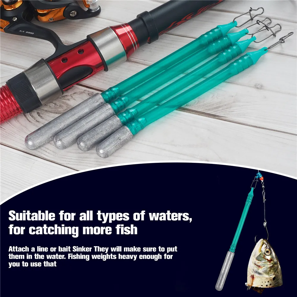 4Pcs Slip Stick Dragging Weights No-Snag Sinkers Drop shot weights