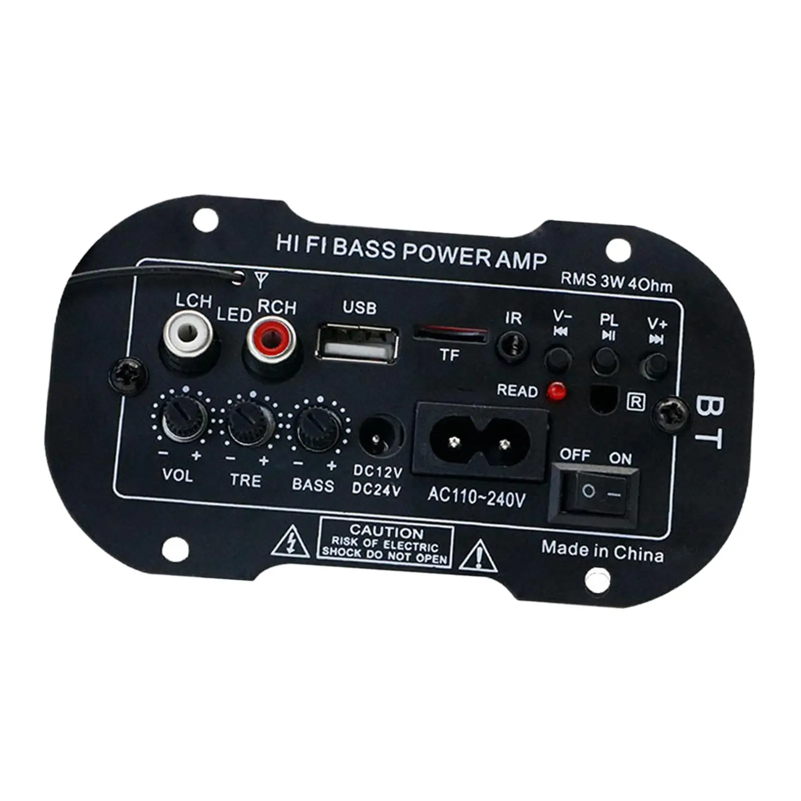 Subwoofer Power Amplifier Board EU Adapter Audio Stereo Single Channel HiFi with Remote Control for Car DIY Store Home Theater