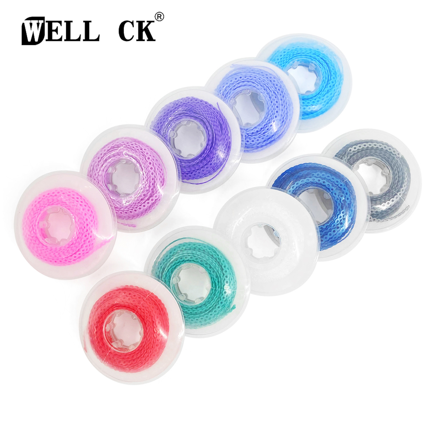 WellCK 15 Feet/Roll Dental Orthodontic Elastic Ultra Power Chain Rubber Band Long/Short/Continuous Dental Orthodontic Material