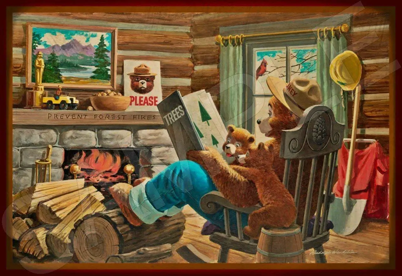 

Smokey Bear Sign Reading Book Made in USA All Weather Metal. Officially Licensed Product! A Portion of Each Sale Goes Towards