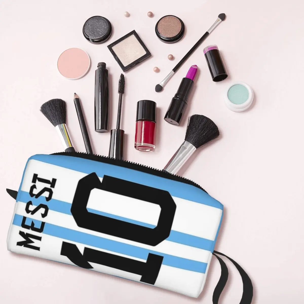 Messi 10 Soccer Football Makeup Bag Pouch Lionel Football Argentina Cosmetic Bag Toiletry Bag Organizer Storage Bag for Women 3