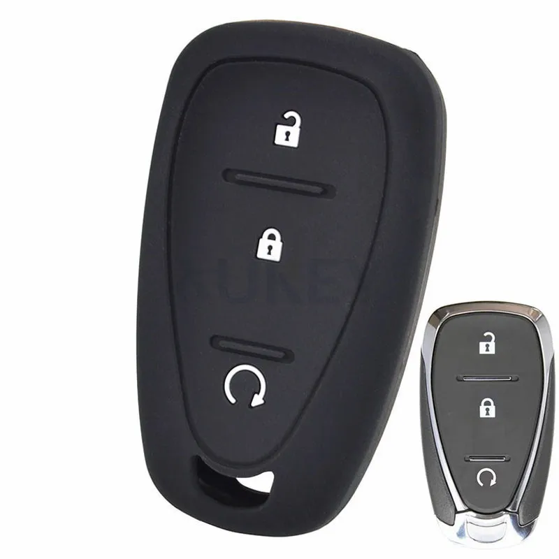Bqepe Cover Portachiavi In Pelle E Metallica Per Chevy Chevrolet – Compatibile Con Equinox, Camaro, Cruze, Malibu, Sonic, GMC Terrain, Buick (Smart Key)