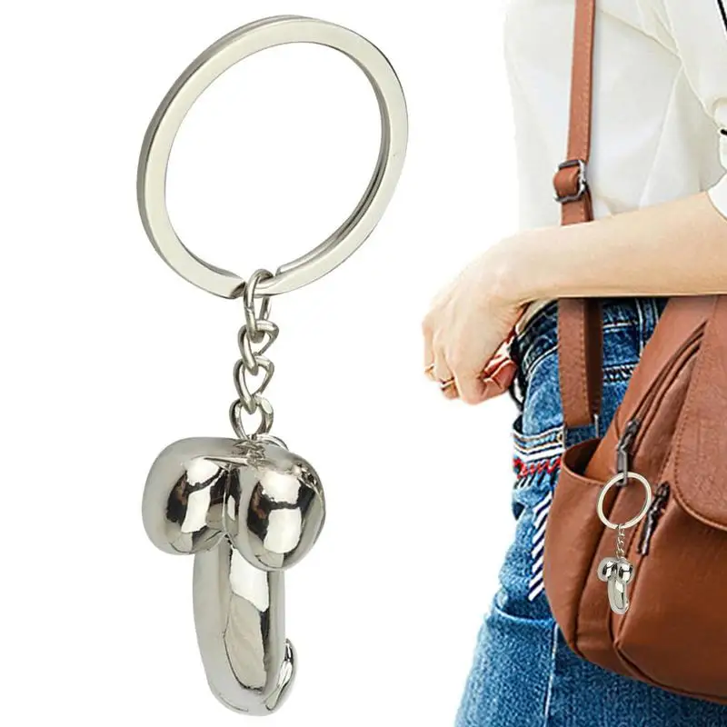 Male Genitalia Key Chain Lovers Sexy Stretchable Spring Dick Keyring Individual Keychains Woman Gift Man Cock Car Key Ring peanut open box knife key chain pendant car chain male key ring bag accessories folding multifunctional edc tool knife lanyard