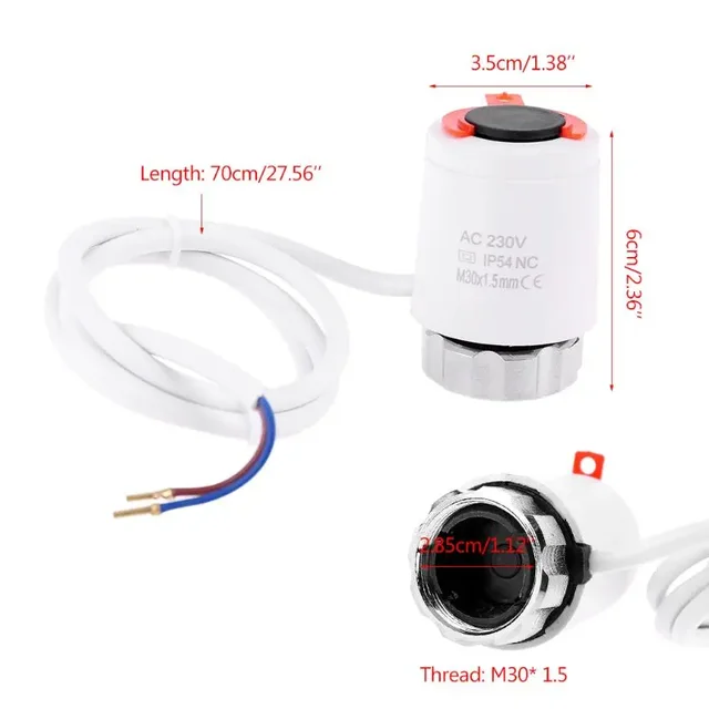 230V Electric Thermal Actuator Radiator for Manifold Underfloor Heating NC Valve N58A 3