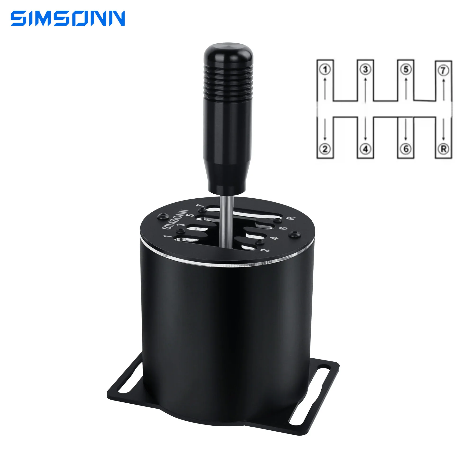 Simulateur de conduite SIMSONN Sim Racing Gear Shifter 7+R à induction magnétique, jeux de simulation de conduite, boîte de vitesses manuelle H pour PC Logitech G29 G27 G25 G920 1