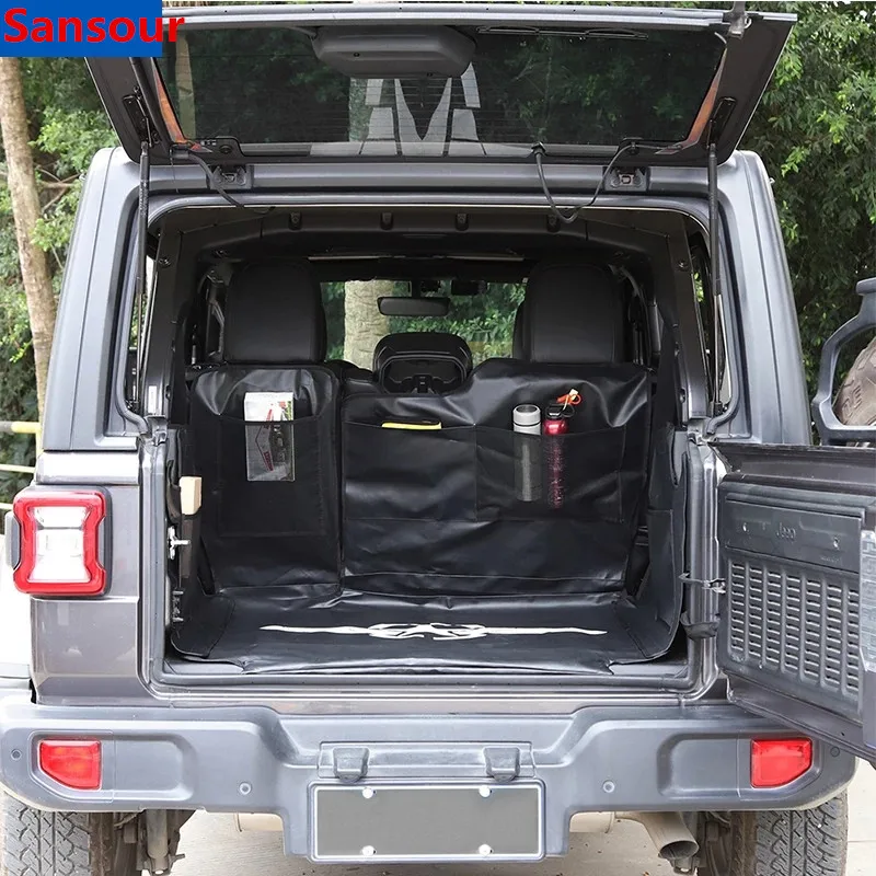 Sansour Stowing Tidying Per Jeep Wrangler Jl 2018 + Car Trunk Pet Seat Cover Mat Amaca Per Jeep Wrangler Jl 2019 + Accessori