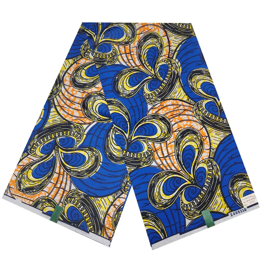 Super Fabric Original Ankara Wax Fabric African Wax Block Print Batik Dutch 6yards For Wedding Party VL-86