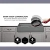 Grey kitchen sink Farmhouse/Apron-Front Quartz Composite 34 in. Single Bowl Kitchen Sink in Grey 4