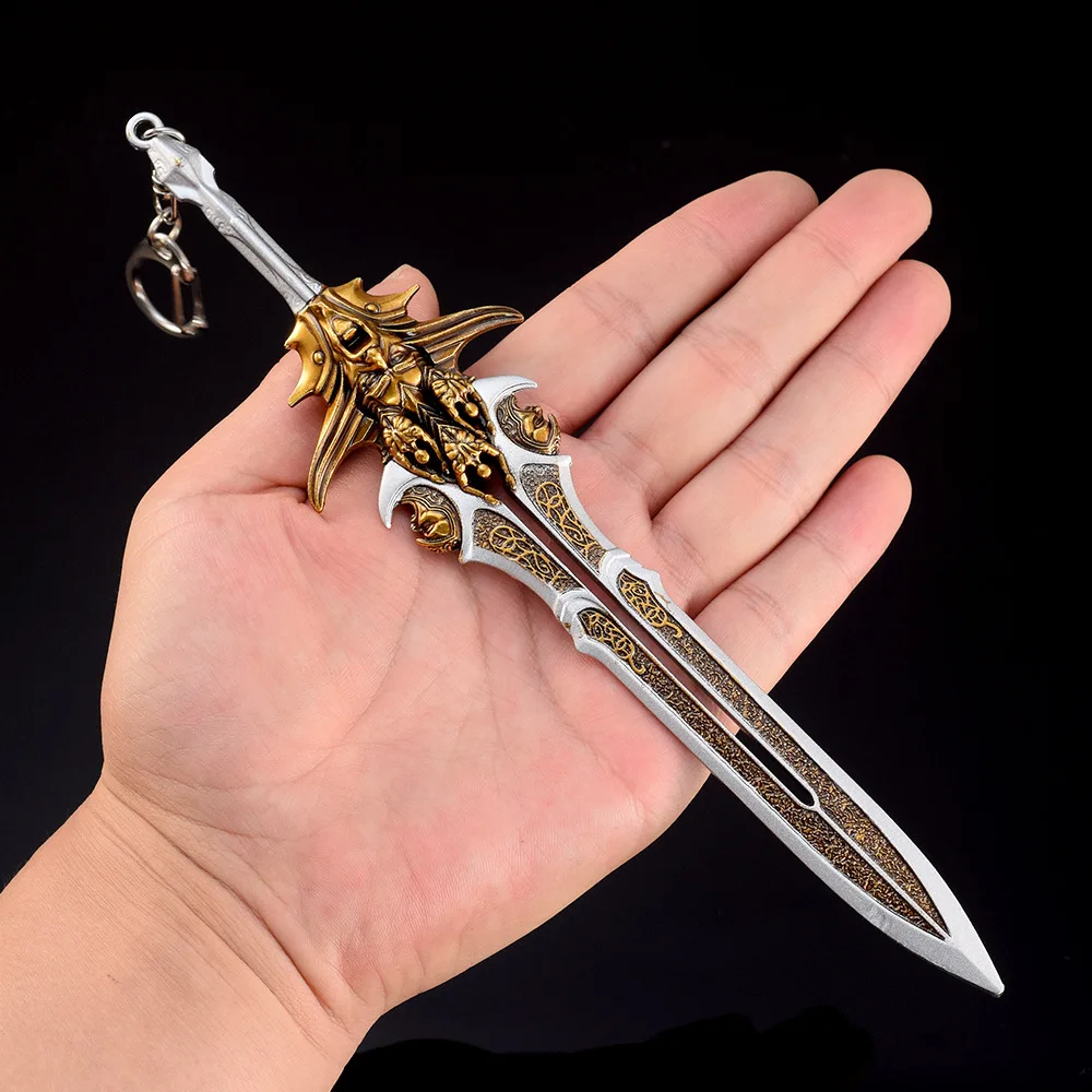 God of War Weapon Kratos Blade of Olympus Zeus Anime Game 22cm Metal Weapon Model Katana Samurai Sword Keychains Crafts Gift Toy