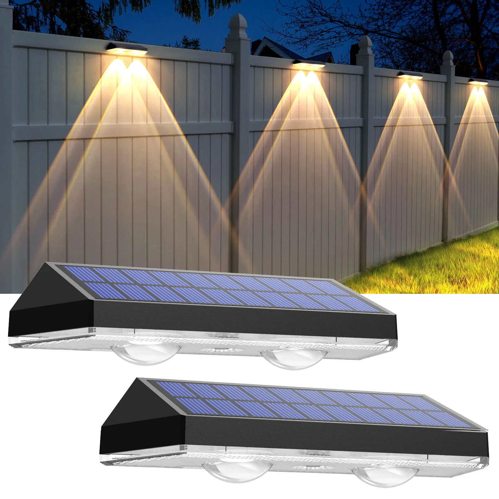 Solar outdoor garden light, outdoor waterproof wall washer, home house fence wall light, landscape decorative spotlight