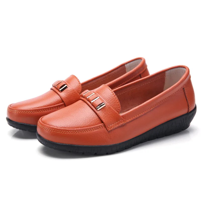 Women shoes genuine leather loafers non-slip solid color casual shoes ladies 2022 new fashion flats woman shoes zapatos de mujer 
