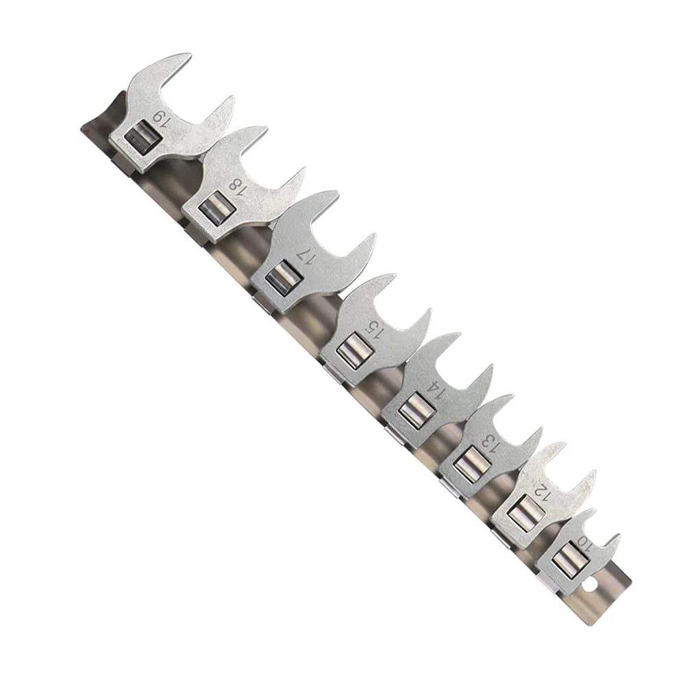 Metrisches/impernisches 3/8-Zoll-Antriebs-Crowfoot-Schraubenschlüssel-Set für Ratschen-Drehmomentschlüsselkopf, quadratischer 8-teiliger Ersatz-Bullhornschlüssel – Detail 2