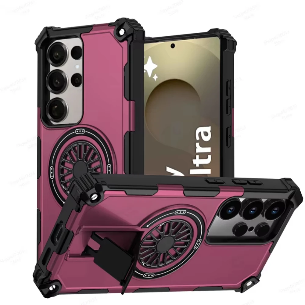 Armour Magnetic Stand Shockproof Phone Case with MagSafe Compatibility